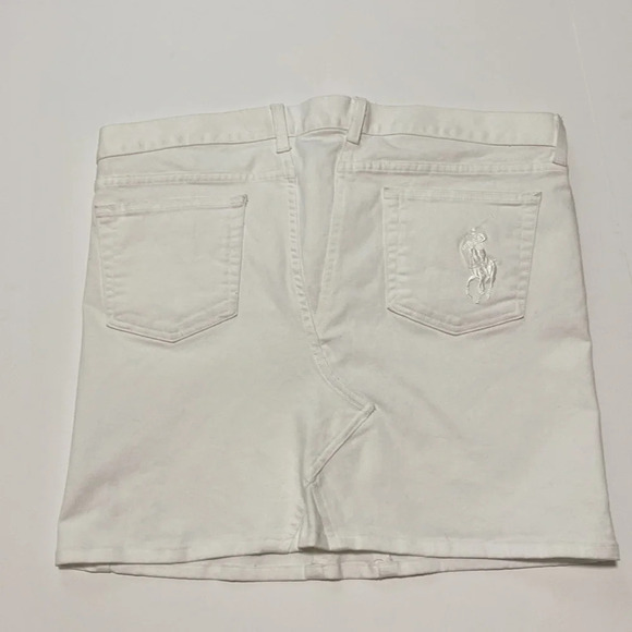 Ralph Lauren Black Label White Denim Skirt - Picture 2 of 5